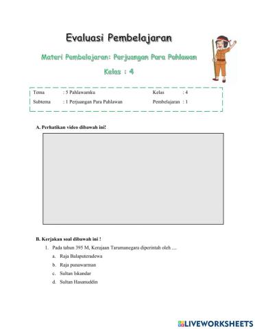 Evaluasi Pembelajaan kelas 3