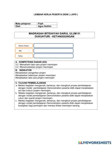 Lembar kerja peserta didik