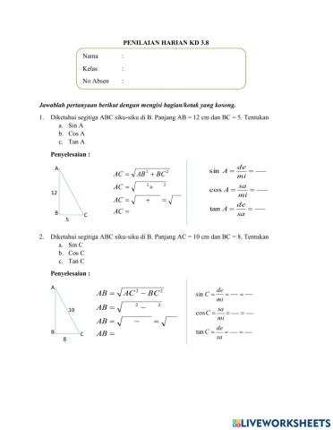 Penilaian Harian KD 3.8