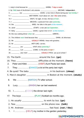 Tenses review