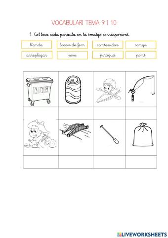 Vocabulari tema 9 i 10