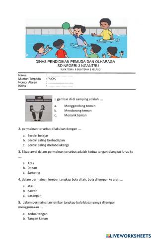 Tugas pjok kelas 2 tema 8 sub tema 2