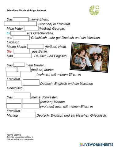 Meine Familie (Text)