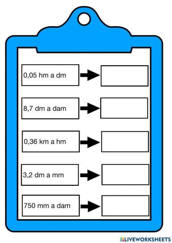 Passar mesures de longitud