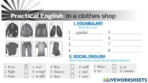 Practical English: In a clothes shop