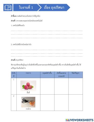 ใบงานที่ 1