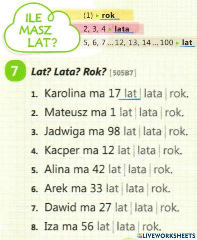 Rok, lata, lat