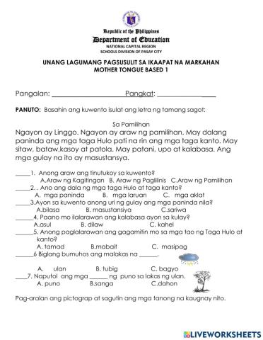 Q4 2nd and 3rd summative test in mtb-mle