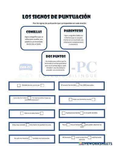 Los signos de Puntuacion