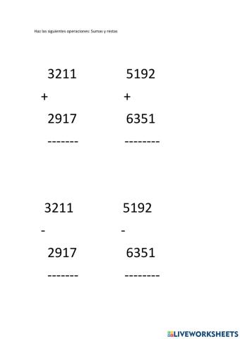 Calculo de operaciones