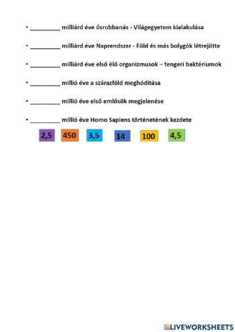 Földtörténet főbb eseményei