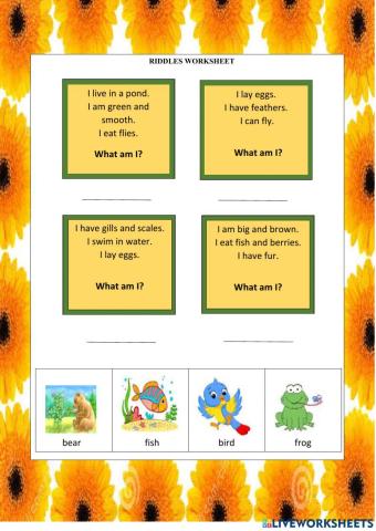 Riddles Worksheet