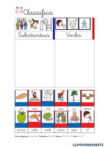 Identificar verbs amb p, l, s.