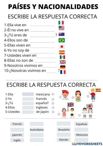 Países y nacionalidades