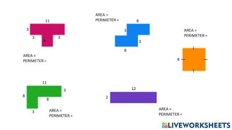 Area and Perimeter of Tetris Shapes