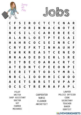 Jobs wordsearch