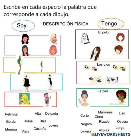 adjetivos descriptivos - descripción de personas