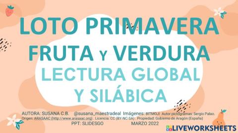 Lectura Global FRUTAS-PRIMAVERA