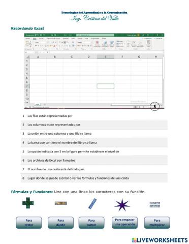 Formulas y funciones de Excel