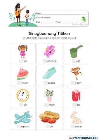 Sinugbuanong Titikan - HunterWoodsPH.com Worksheet