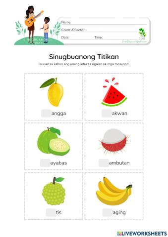 Sinugbuanong Titikan - HunterWoodsPH.com Worksheet