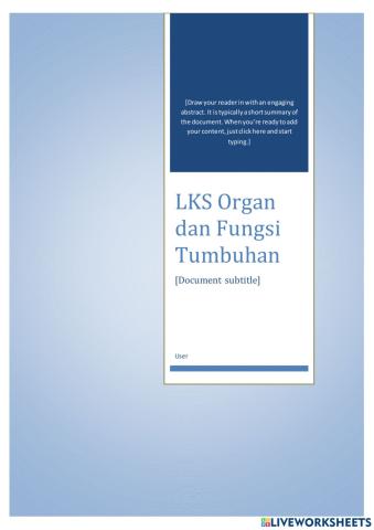 Organ dan Jaringan Tumbuhan