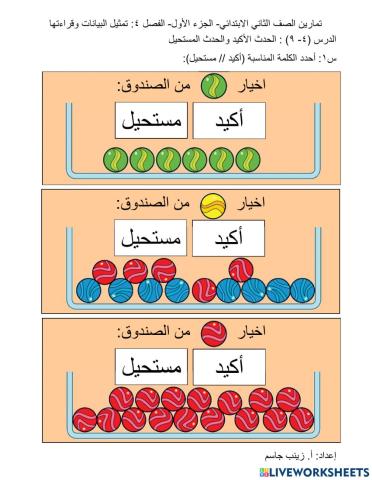 الحدث الأكيد والحدث المستحيل