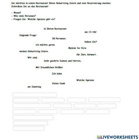 A1 Schreiben Teil 2 Puzzle 3