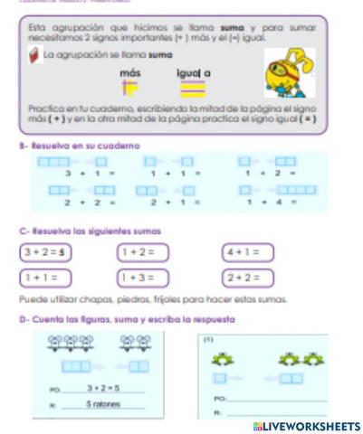 Unidad 6 suma.leccion 1:aprendo a sumar