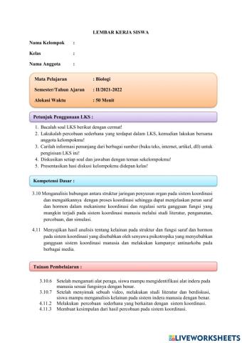 Lembar Kerja Sistem Indera (Mata)