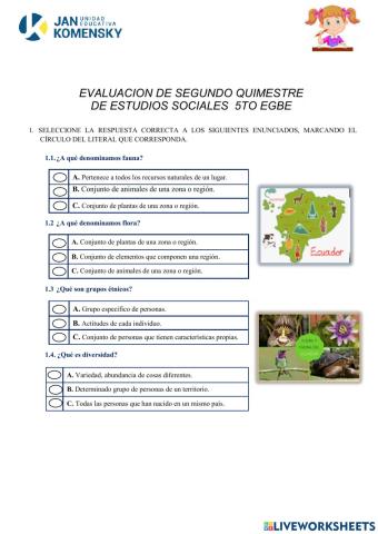 Evaluacion Quimestral de Sociales