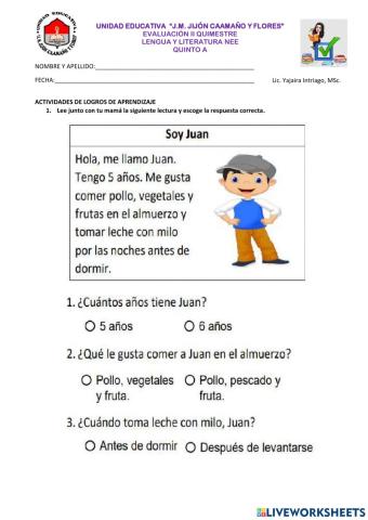 Evaluación de aprendizajes