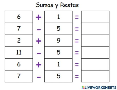 Suma y restas