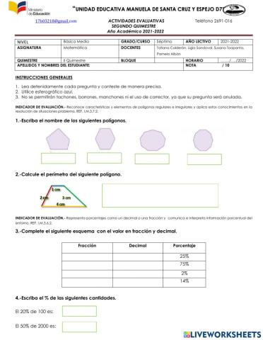 Evaluación Matemática