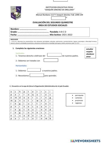 EXAMEN SOCIALES