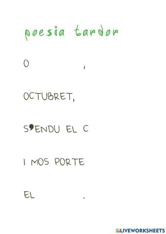 Poesia tardor octubre