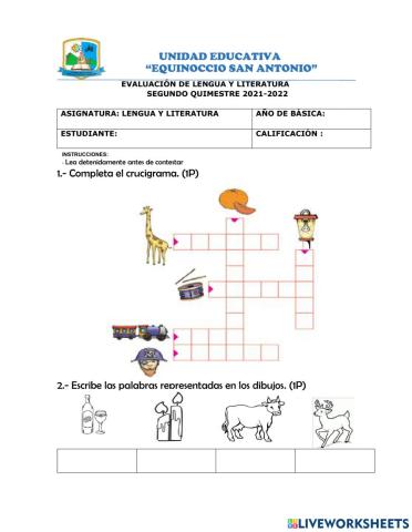 Evaluación quimestral