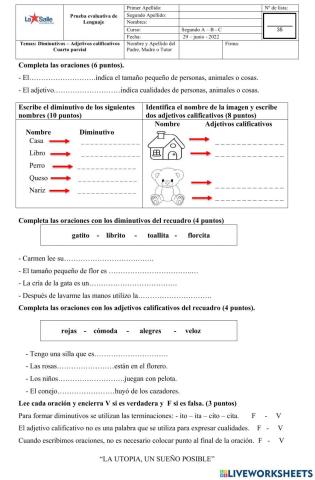 Examen de lenguaje