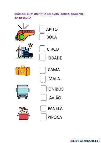 Marque um x no nome da figura