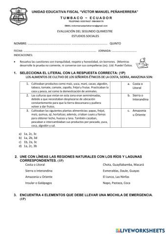 Evaluación estudios sociales