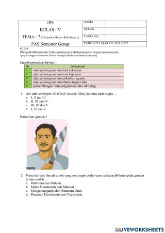 Soal IPS Tema 7