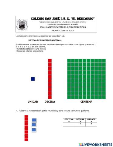 Evaluacion matematicas