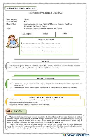 Lkpd  mekanisme transpor  membran