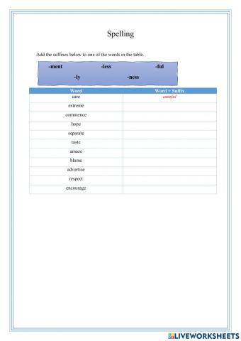 Spelling Worksheet01