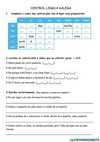 Contraccións e determinantes