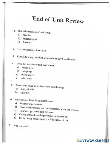 Social Studies Weather review