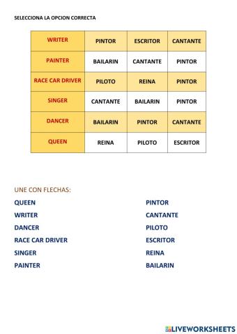 Vocabulario profesiones