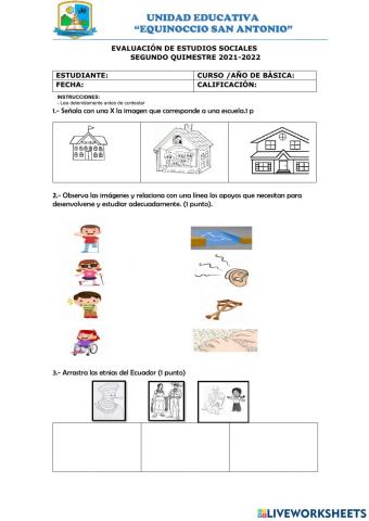 Evaluación Estudios Sociales