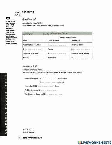 Ielts listening test 2