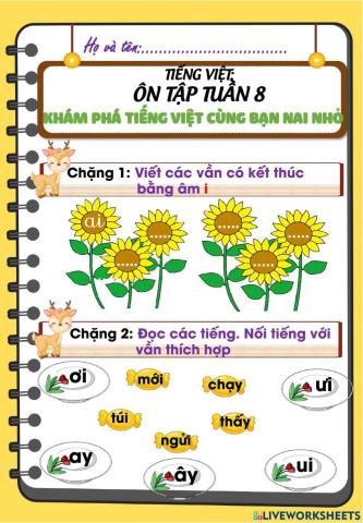 Lớp 1 - Tiếng việt - Tuần 8